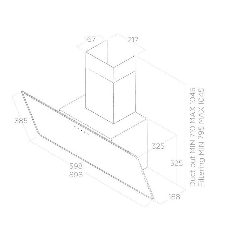 ELICA SHIRE 60cm Designer Wall Mount Hood - SHIRE-/A/60 - INCOMING END OF NOV 24