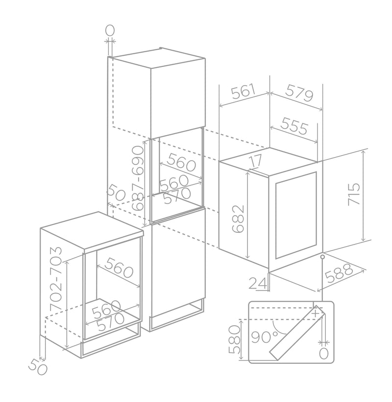 ELICA Veritas BI36 Built In 60cm Wine Cabinet - Black Gloss - VERITAS/B136/BL - INCOMING IN NOVEMBER 2024