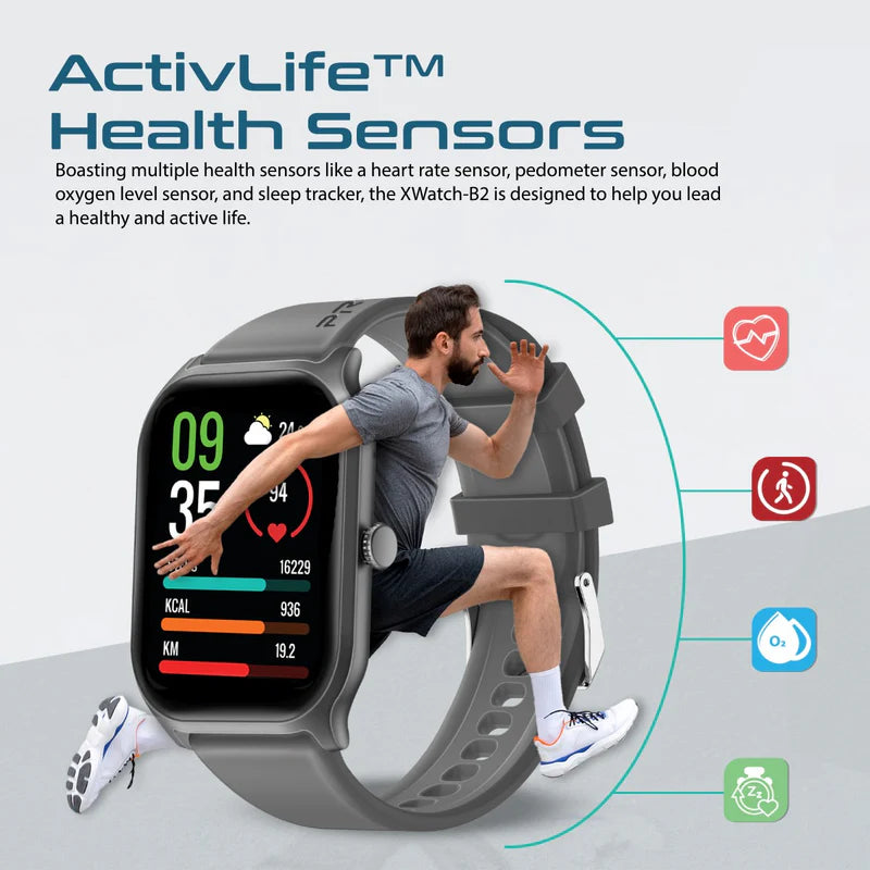 PROMATE 2-Inch ActivLife™ SmartWatch with BT Calling - XWATCH-B2.GRAPHI