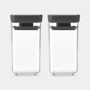 BRABANTIA Tasty+ Set of 2 - 0,15L Stackable Glass Jar, Dark Grey -  101137