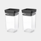 BRABANTIA Tasty+ Set of 2 - 0,15L Stackable Glass Jar, Dark Grey -  101137