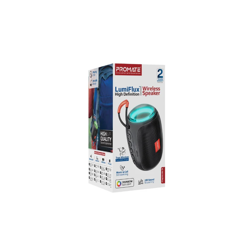 PROMATE LumiFlux™ High-Definition Wireless Speaker - CAPSULE-3