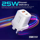 PROMATE 25W Power Delivery USB-C Wall Charger -  POWERPORT-25AC