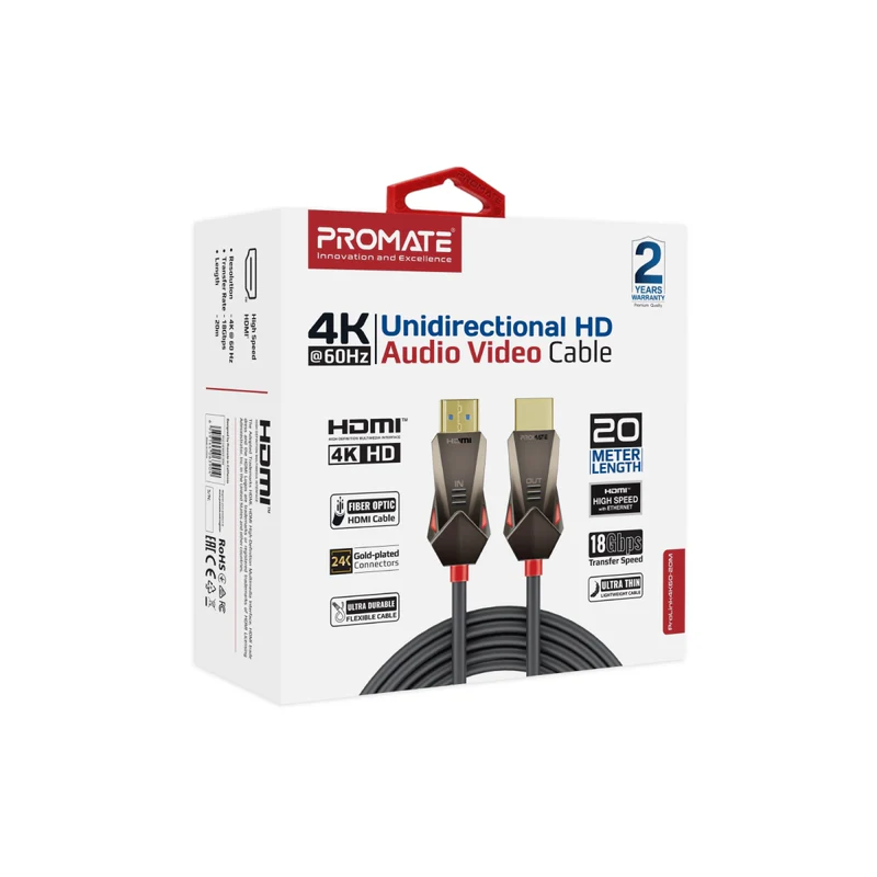 PROMATE Unidirectional HD 4K@60Hz HDMI® Audio Video Cable - PROLINK4K60-20M - New Arrival