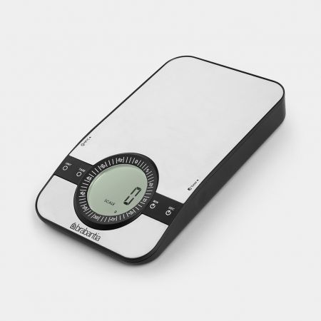 BRABANTIA Digital Kitchen Scales, Rectangular - Matt Steel - 480607